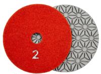 Алмазные гибкие шлифовальные круги Ромашка Pads 3-STEP D100 №2 Алмазные гибкие шлифовальные круги Ромашка Pads 3-STEP D100 №2